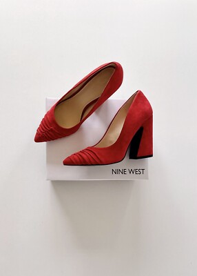 nine west block heel pump
