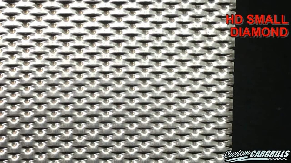 Universal Diamond XXL Aluminium Grille 24x48 Zoll – Silberne Gitter-Mesh-Platte Für Auto-Tuning