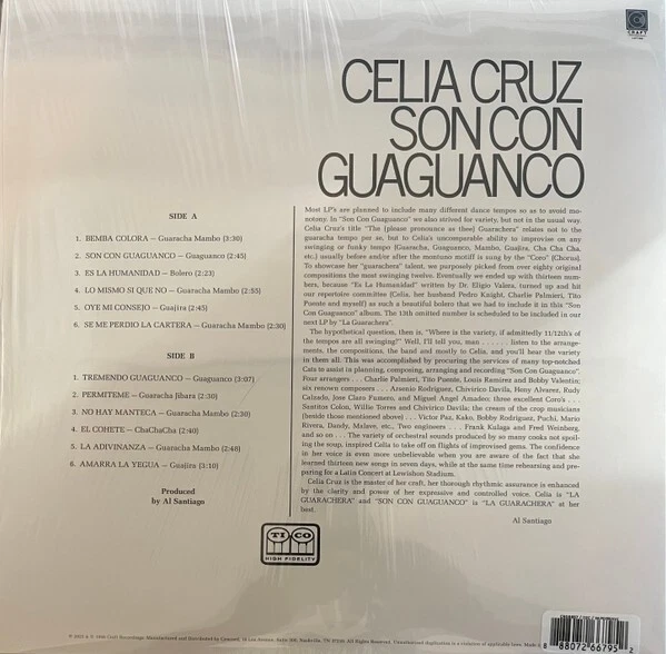 Celia Cruz – Son Con Guaguancó - Vinyl Record LP RED VINYL NEW NEVER PLAYED - Image 2 of 4