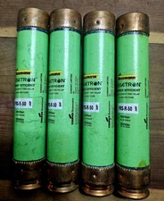 (4) NOS COOPER BUSSMAN- FRS-R-50 FUSETRON TIME DELAY FUSE 50AMP 600VAC