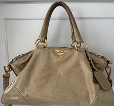 Prada Double Zip Vitello Shine Leather Satche...