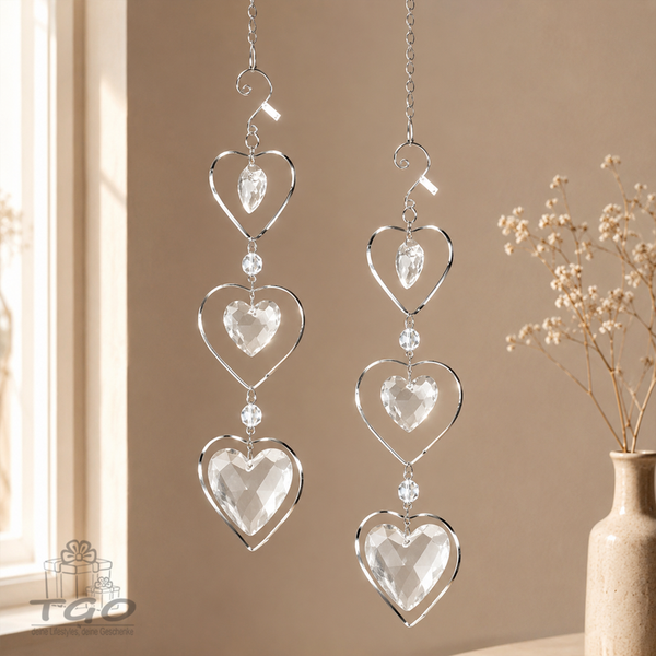Formano Fensterschmuck HäNger Herz Aus Acryl Metall Klar -2Er Set- 606341-image