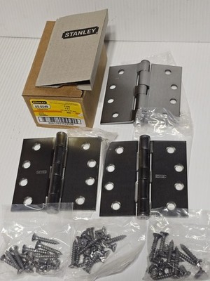 3 PK - Stanley F179 Door Hinges 05-0549 Steel Chrome Finish 4''X4'' w/ Screws, 26D