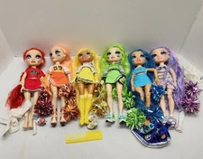 Rainbow High Cheer squad Fashion Dolls Pom Poms  bundle 6 dolls TLC Lot