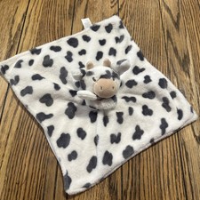 Carter's Spotted Cow Lovey 2023 13" White Grey Security Blanket Plush Baby Toy