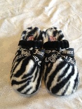 Juicy Couture JC-KAWAKI Women's Zebra Faux Fur Slide Slippers Size 7-8 M