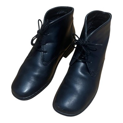 Jenny by ARA Damen Stiefeletten Gr 38,5 Schwarz Leder Schnürschuhe Gefüttert Kom