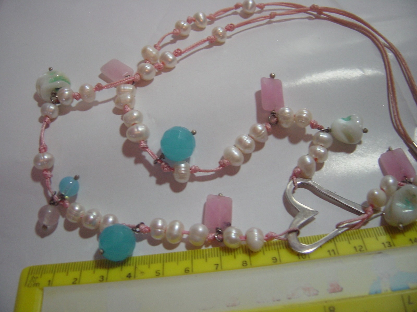 SUPERB DESIGNER NECKLACE-"amon" solid silver- pea… - image 9