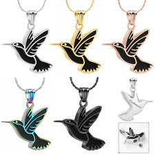 Stainless Steel Peace Dove Cremation Pendant Keepsake Necklace Ashes Jewellery