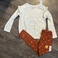 Cat Jack Girls Fall Outfit 10/12 Burnt Orange And Off White New A006