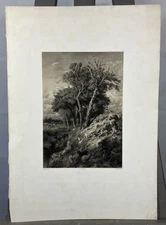 François Louis FRANÇAIS (1814-1897) Lithograph: The Herdsman
