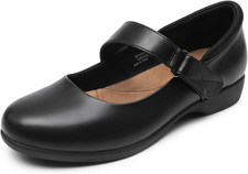 Chic Women's Ballet Mary Jane Flats with Ankle Strap for Office  Dressy Wear