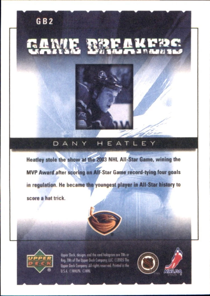 2005-06 Upper Deck VICTORY Base INSERTS Stars 🥅YOU PICK 🥅Complete Your NHL Set - Image 4 of 4