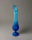 Vintage Pre-1970 Fenton Colonial Blue Hobnail Swung Vase 15" MCM Art  Glass EUC