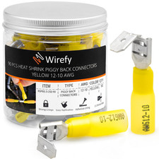 90 PCS Heat Shrink Piggyback Spade Connectors - 3 Way Wire Connectors - Double S