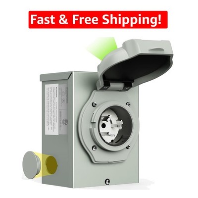 12500 Watts Heavy Duty Generator Power Inlet Box - Outdoor Use & Safety Assured