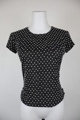 Emporio Armani, Emporio Armani Women Black White Vintage Short Sleeve Casual T-Shirt TG 40