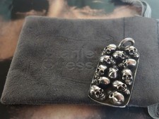 Stanley Guess Multi Skull Dog Tag Small Used with Cloth Bag From Japan