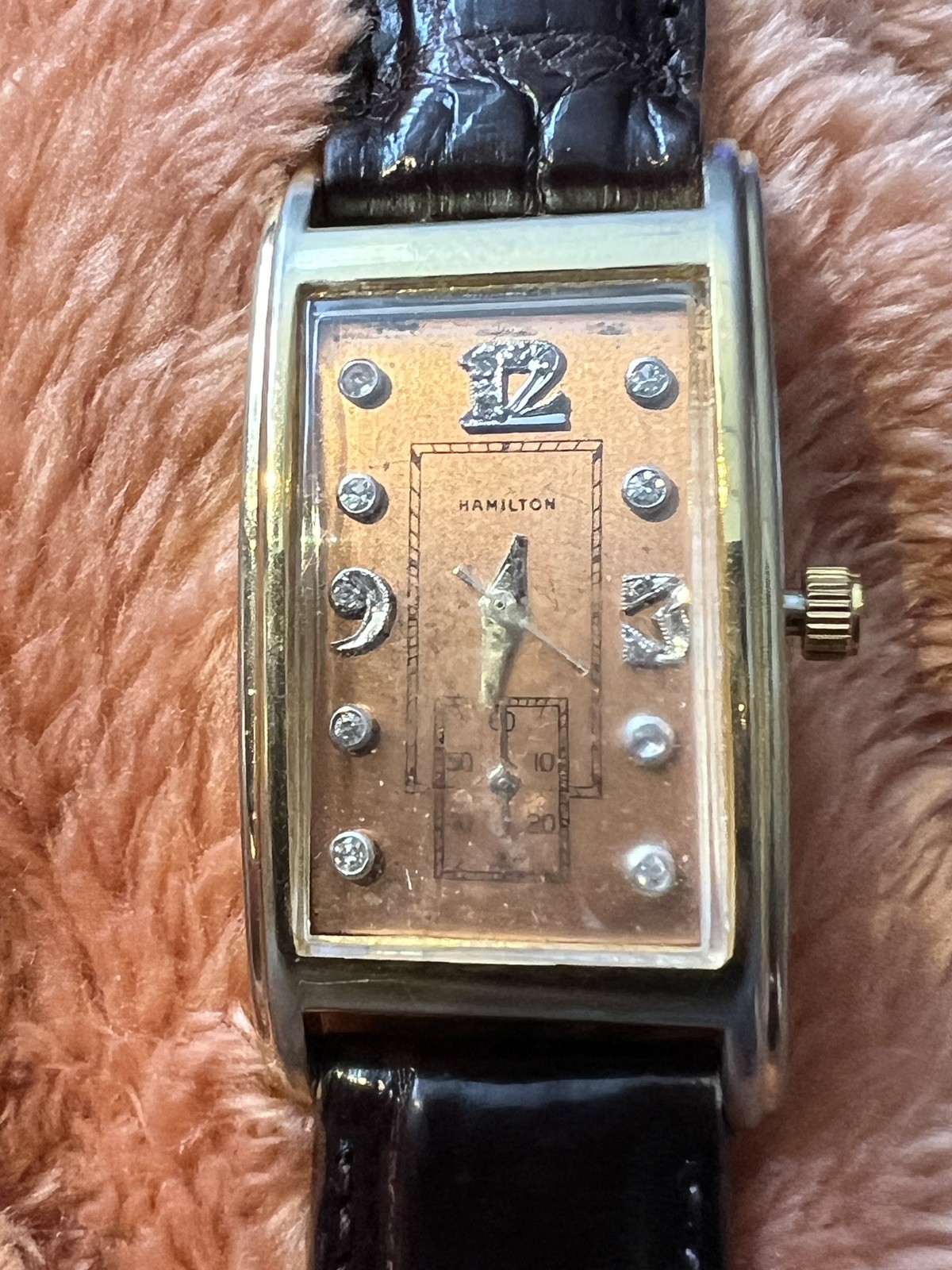 Vintage ART DECO Hamilton 1930s Diamond Dial with Quartz Curvex “Jobbers” Watch 