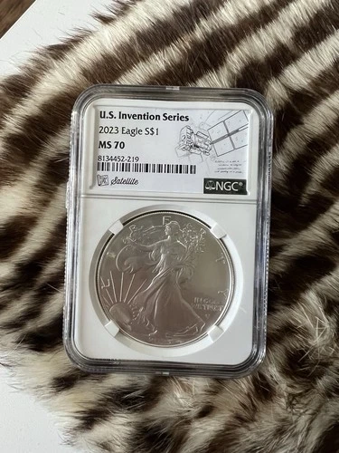2023 $1 American Silver Eagle 1 oz Fine .999 Coin NGC MS70 U.S Invention Series