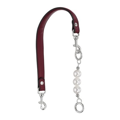 20'' Buckle Bag Strap White Silver Burgundy Pearls