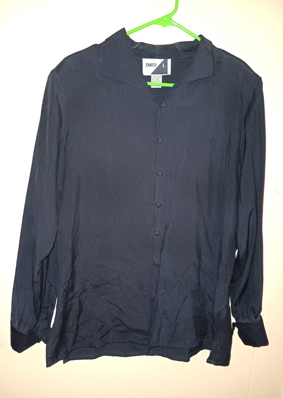 Vintage 90s Jennifer L  100% Silk  Button Down Blouse Medium