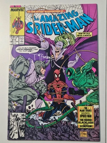 Amazing Spider-man #319, NM 9.4, signed by Todd McFarlane Art; Scorpion, Rhino