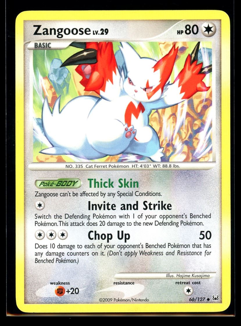 2009 Platinum Zangoose #66 Non Holo Pokemon Card