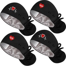 Unittype 4 Pcs Nurse Caps For Women, Black, Vintage Style UY-Unittype-5328