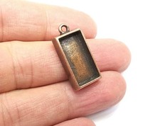 5 Rectangle Charm Bezel, Resin Blank, inlay Mounting, Pendant 20x10mm G33153