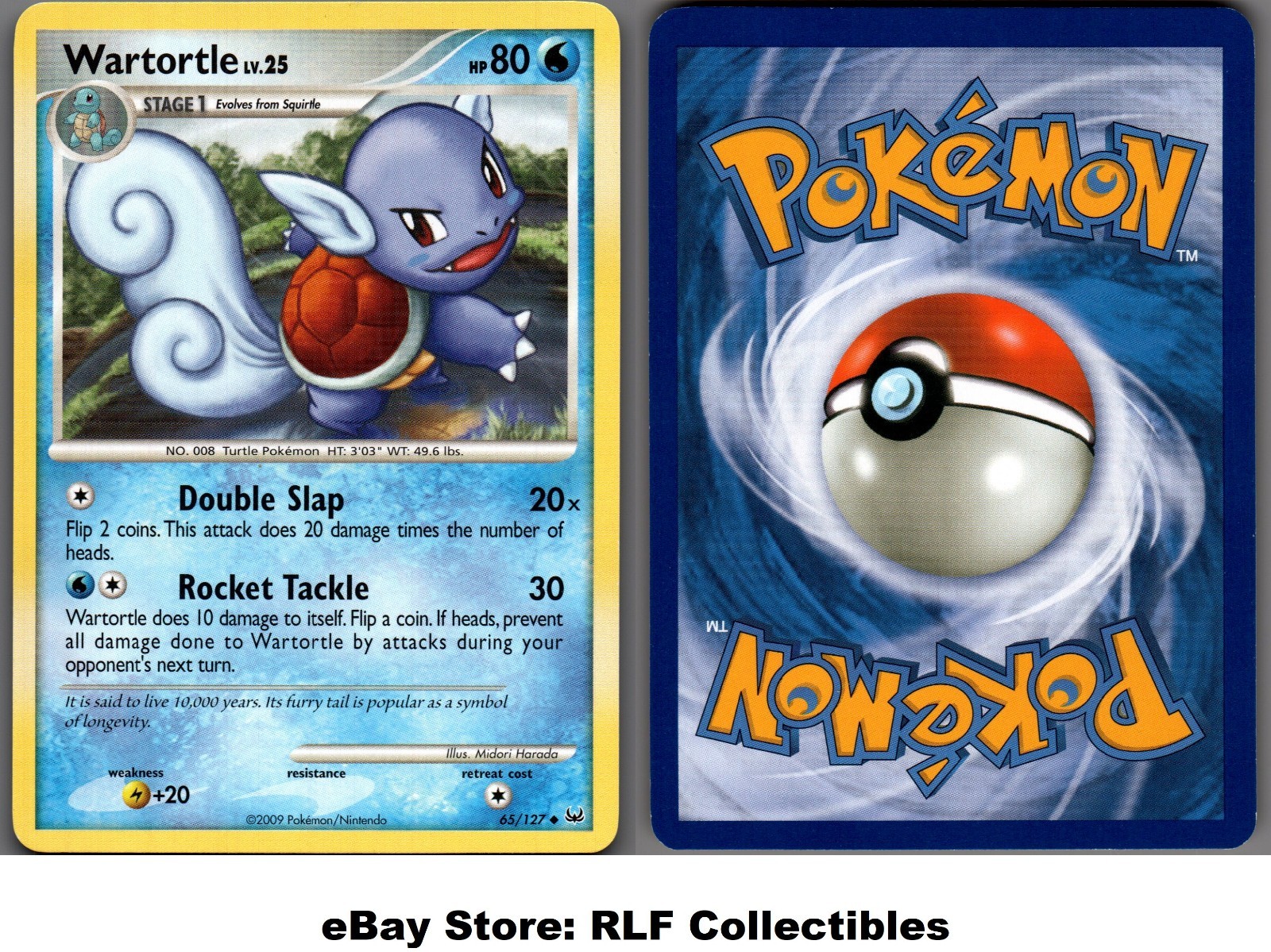 2009 Pokemon, Platinum, #65/127 Wartortle Lv. 25, Uncommon
