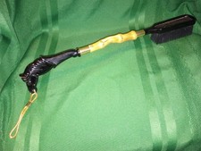 VINTAGE Horse Head Tip BAMBOO HANDLE Clothing BRUSH Japan