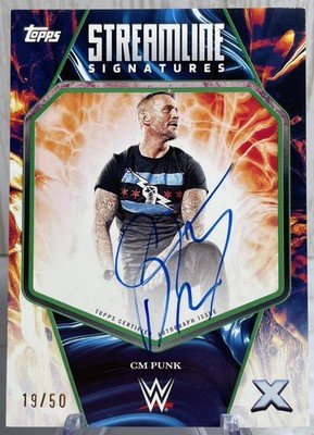 CM PUNK /50 Auto 2025 Topps WWE Exalted Streamline Signatures