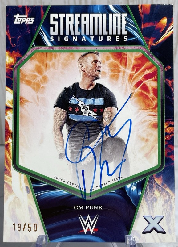 2025 Topps Exalted WWE CM PUNK Streamline Signatures GREEN On-Card AUTO /50 SP