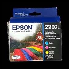 Epson 220XL Genuine Ink Cartridge Multi-Pack Cyan Magenta Yellow Black Inkjet