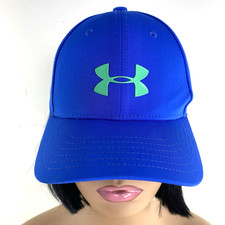 Under Armour Logo Baseball Cap Hat YOUTH Size Adjustable Blue/Neon Green