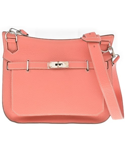 HERMES Jypsiere 28 Shoulder Bags Taurillon Clemence Leather Pink 2200527625023