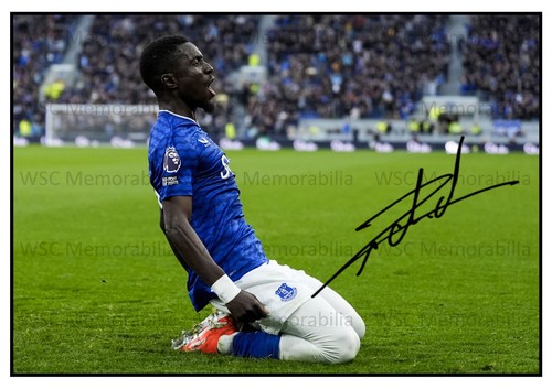 11467. Idrissa Gueye Signed Pictures A4 Prints Everton PSG Aston Villa Senegal