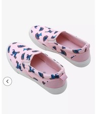 Disney Lilo Stitch Pink Rainbows Womens Slip On Sneakers Size 7