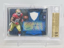 Carlos Hyde 2014 Sterling Blue Wave REFRACTOR Auto Relic RC /15 BGS 9.5/10 GEM
