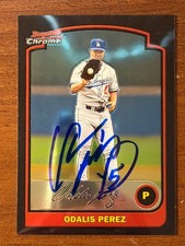 Signed  2003 Bowman Chrome - Odalis Perez #39