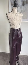 EXPRESS SHINY MODERN STRAIGHT SUPER HIGH RISE DRESS PANT DEEP PURPLE 4R NWT