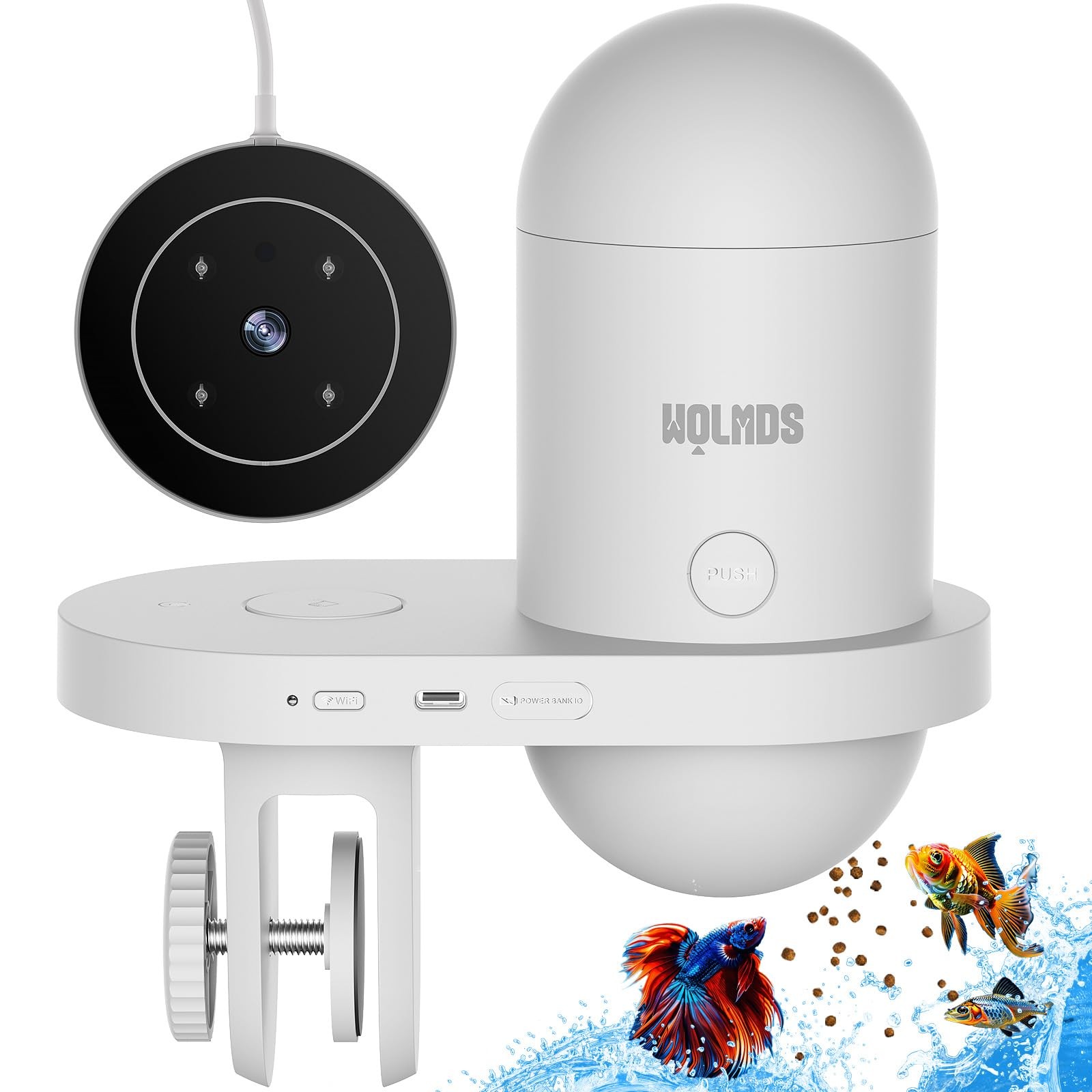 Mangiatoia Automatica Acquario 2.0 - Camera HD e WiFi per Pesci Social