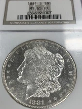 1881 S Morgan Silver Dollar Graded NGC MS 65 PL Proof-Like GEM BU $1 Coin