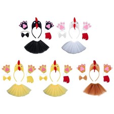 Chicken 3D Animal Costume 5Pcs/Set Skirt for Cosplay Party Girls Children Kids