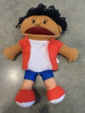 Childrens Ethnic Hand Puppets 4E's Movable Mouth Diverse Body 12" Red White Blue