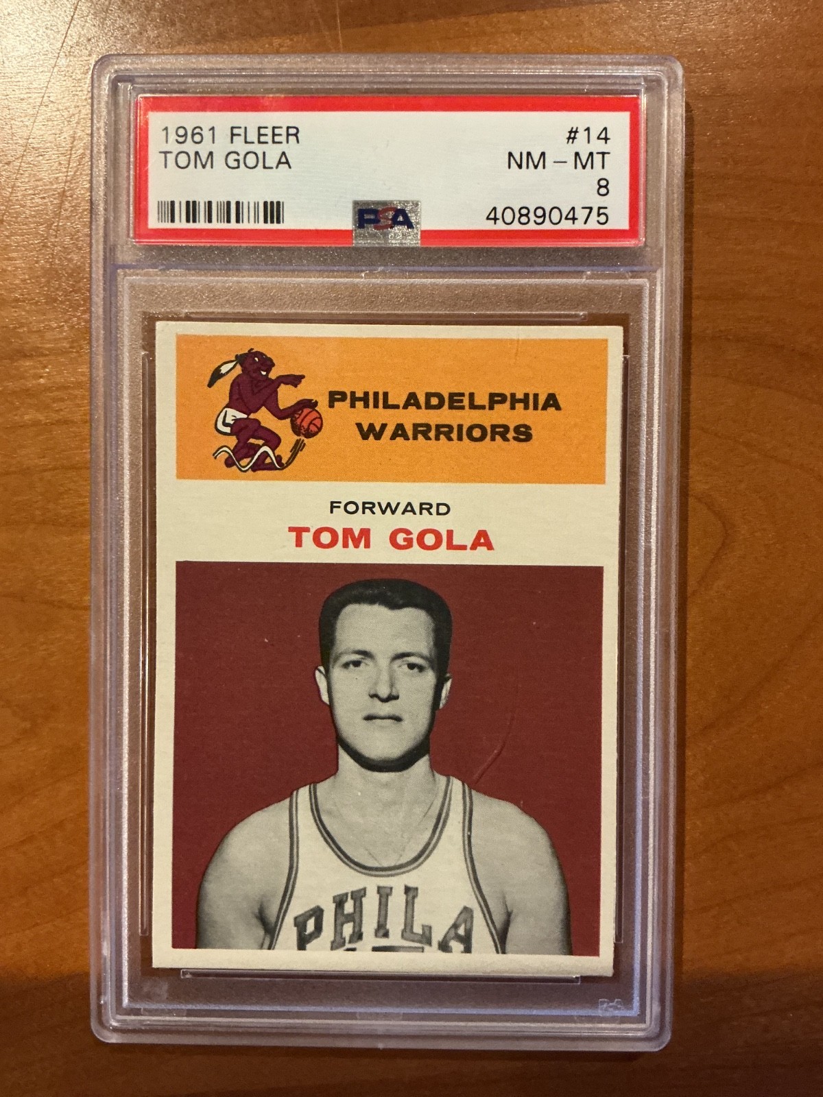 1961 Fleer Basketball #14 Tom Gola PSA 8 - See descrition