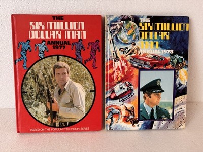 The Six Million Dollar Man Vintage Annual Hardbacks 1977 and 1978 Lee Majors
