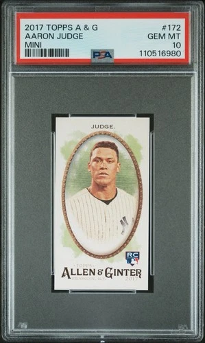 2017 ALLEN & GINTER MINI #172 AARON JUDGE RC ROOKIE PSA 10🔥 NY YANKEES