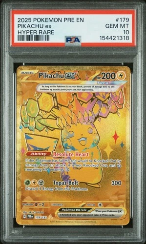 2025 Pokemon Prismatic Evolutions Pikachu ex Hyper Rare PSA 10 Gem Mint #179/131
